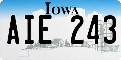IA license plate AIE243