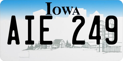 IA license plate AIE249