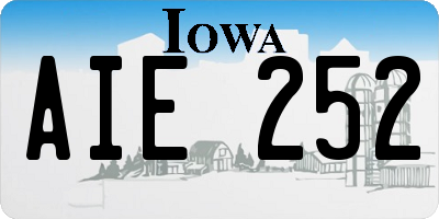IA license plate AIE252