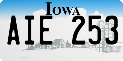 IA license plate AIE253