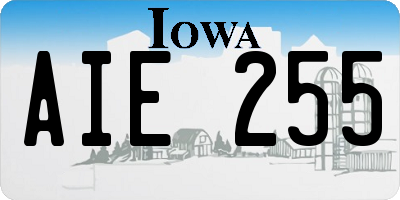IA license plate AIE255