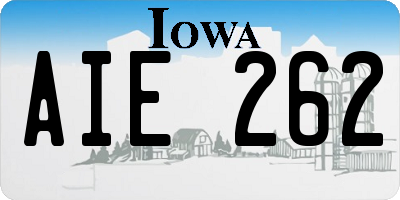 IA license plate AIE262