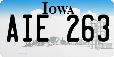 IA license plate AIE263