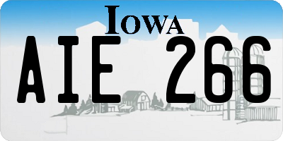 IA license plate AIE266