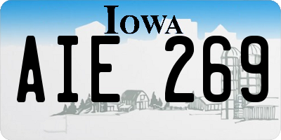 IA license plate AIE269