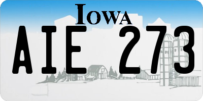 IA license plate AIE273