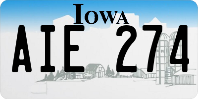 IA license plate AIE274
