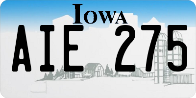 IA license plate AIE275