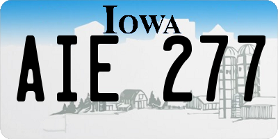 IA license plate AIE277