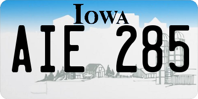 IA license plate AIE285