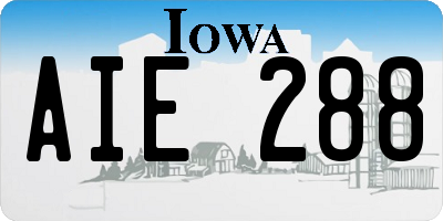 IA license plate AIE288