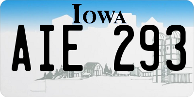 IA license plate AIE293