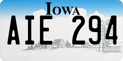 IA license plate AIE294