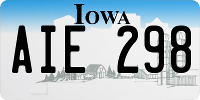 IA license plate AIE298