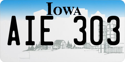 IA license plate AIE303