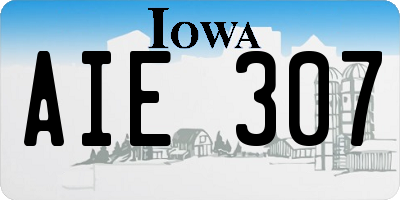 IA license plate AIE307