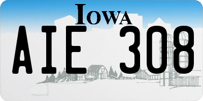 IA license plate AIE308