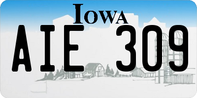 IA license plate AIE309