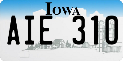 IA license plate AIE310