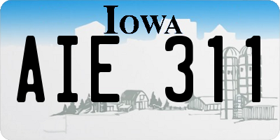 IA license plate AIE311