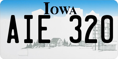 IA license plate AIE320