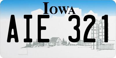 IA license plate AIE321
