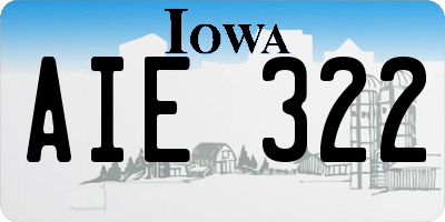 IA license plate AIE322