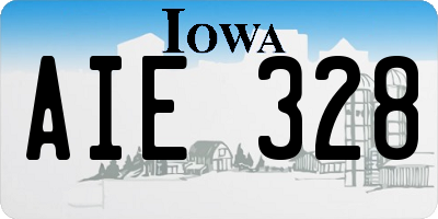 IA license plate AIE328