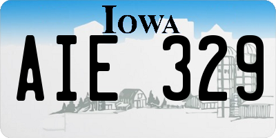 IA license plate AIE329