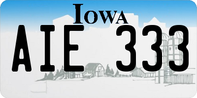 IA license plate AIE333