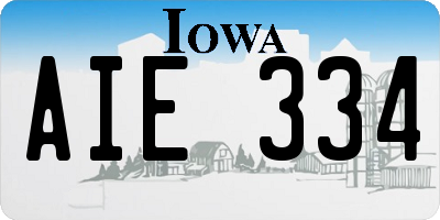 IA license plate AIE334