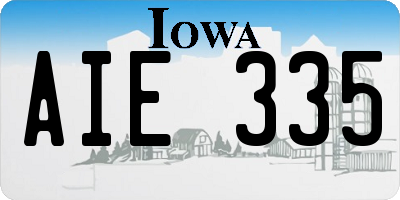 IA license plate AIE335