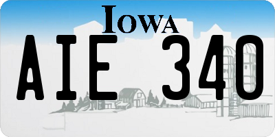 IA license plate AIE340