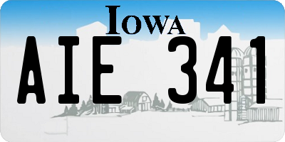 IA license plate AIE341