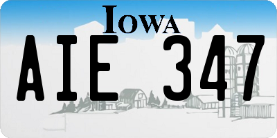 IA license plate AIE347