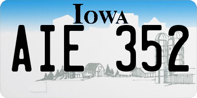 IA license plate AIE352
