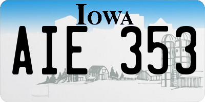 IA license plate AIE353