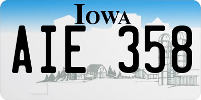 IA license plate AIE358