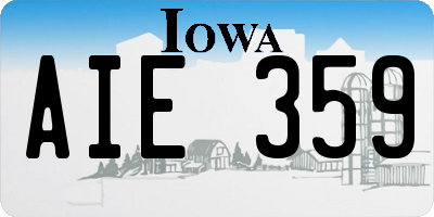 IA license plate AIE359