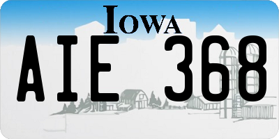 IA license plate AIE368