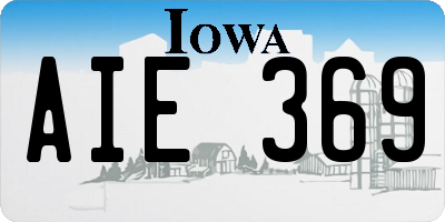 IA license plate AIE369