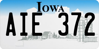 IA license plate AIE372