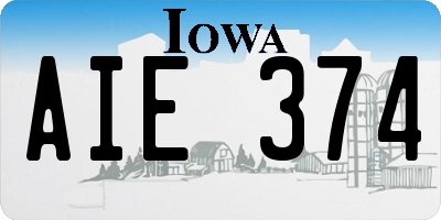 IA license plate AIE374