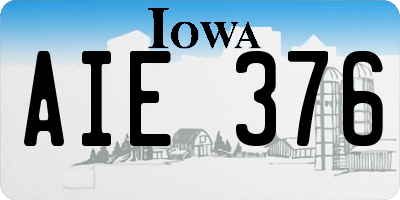 IA license plate AIE376