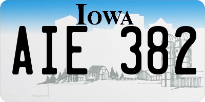 IA license plate AIE382