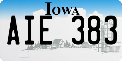IA license plate AIE383