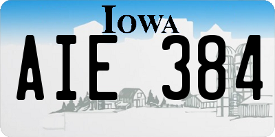 IA license plate AIE384