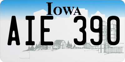 IA license plate AIE390
