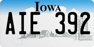 IA license plate AIE392