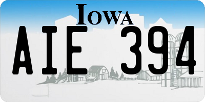 IA license plate AIE394